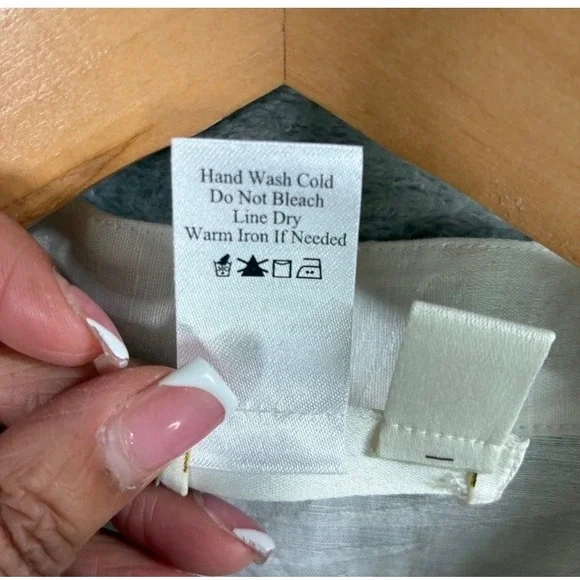 Coldwater Creek Linen Blend Crochet Lace Button Up Blouse XL Cottagecore Boho - Picture 7 of 8